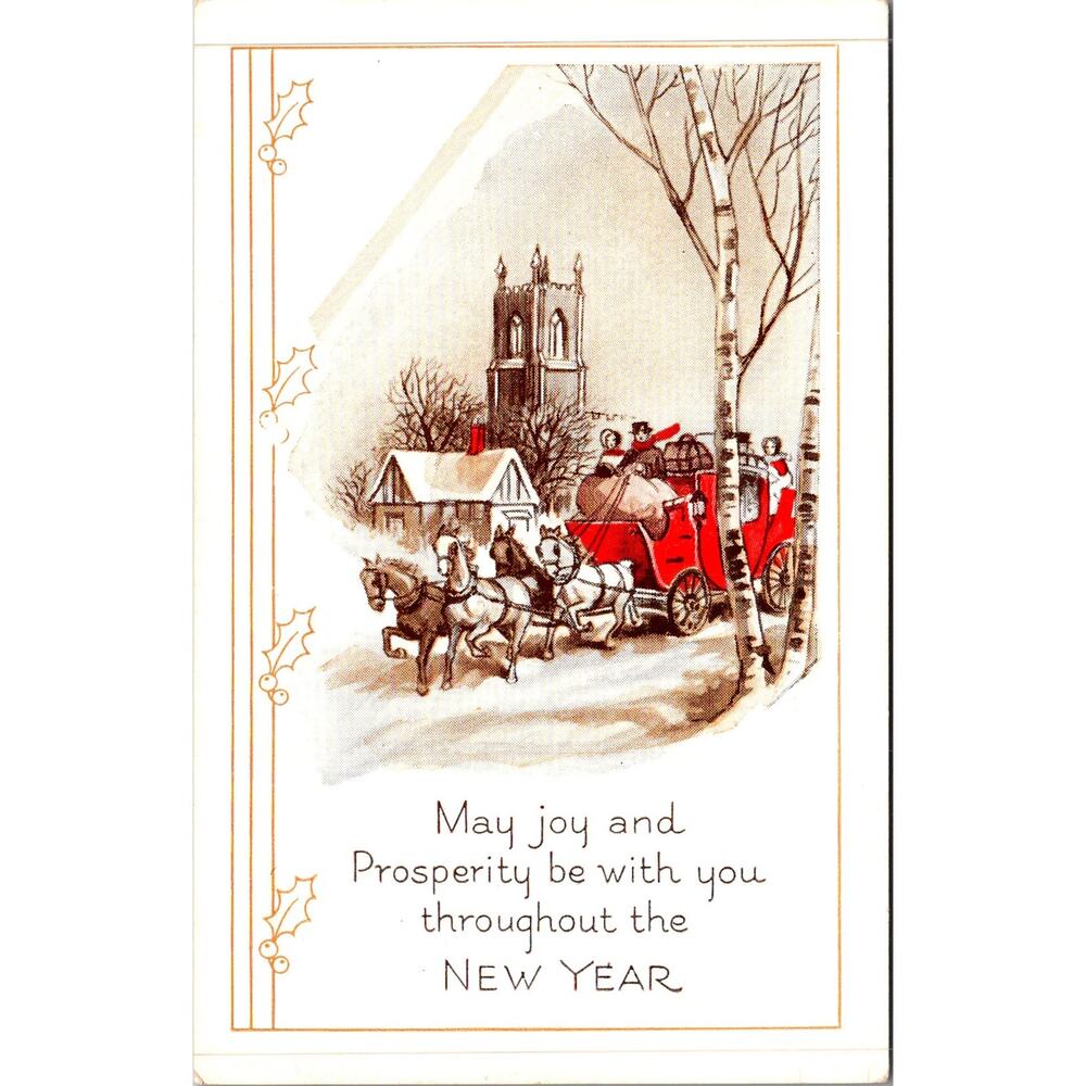 May Joy & Prosperity Be With You Vintage Postcard SP17-27